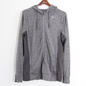 Gymshark Fallout Full Zip Hoodie Jacket Charcoal Grey Gray Marl Size Medium